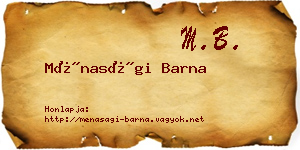 Ménasági Barna névjegykártya